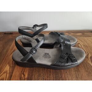 SAS DUO QUARTER STRAP SANDALS  BLACK WOMEN'S SZ 8.5